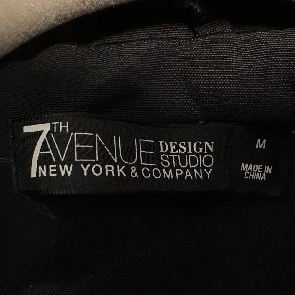 7th Avenue Design Studio New York & Co. Women's Black Double Breasted Raincoat M - Picture 3 of 16